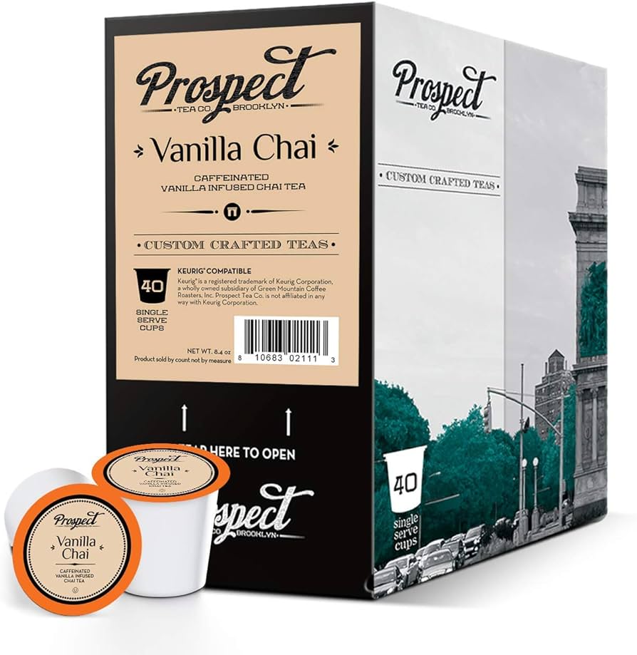 Organic Chai Tea K Cups Prospect Tea Caffeinated Vanilla Chai