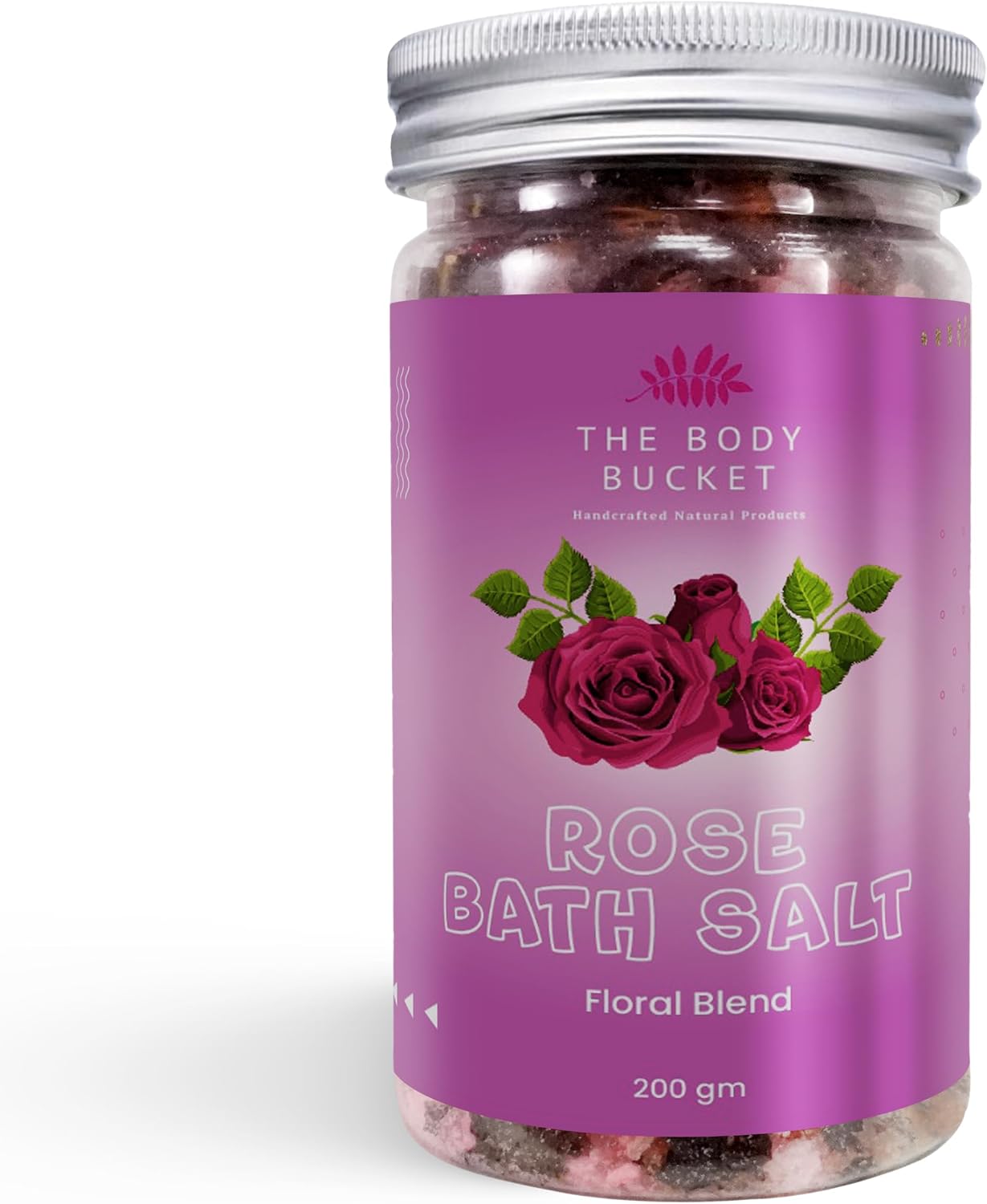 Rose Bath Salt Floral Blend of Rose, Geranium, and Ylang-Ylang Essential OilPure & Natural for a Soothing & Relaxation Bath, Foot Spa -200gms