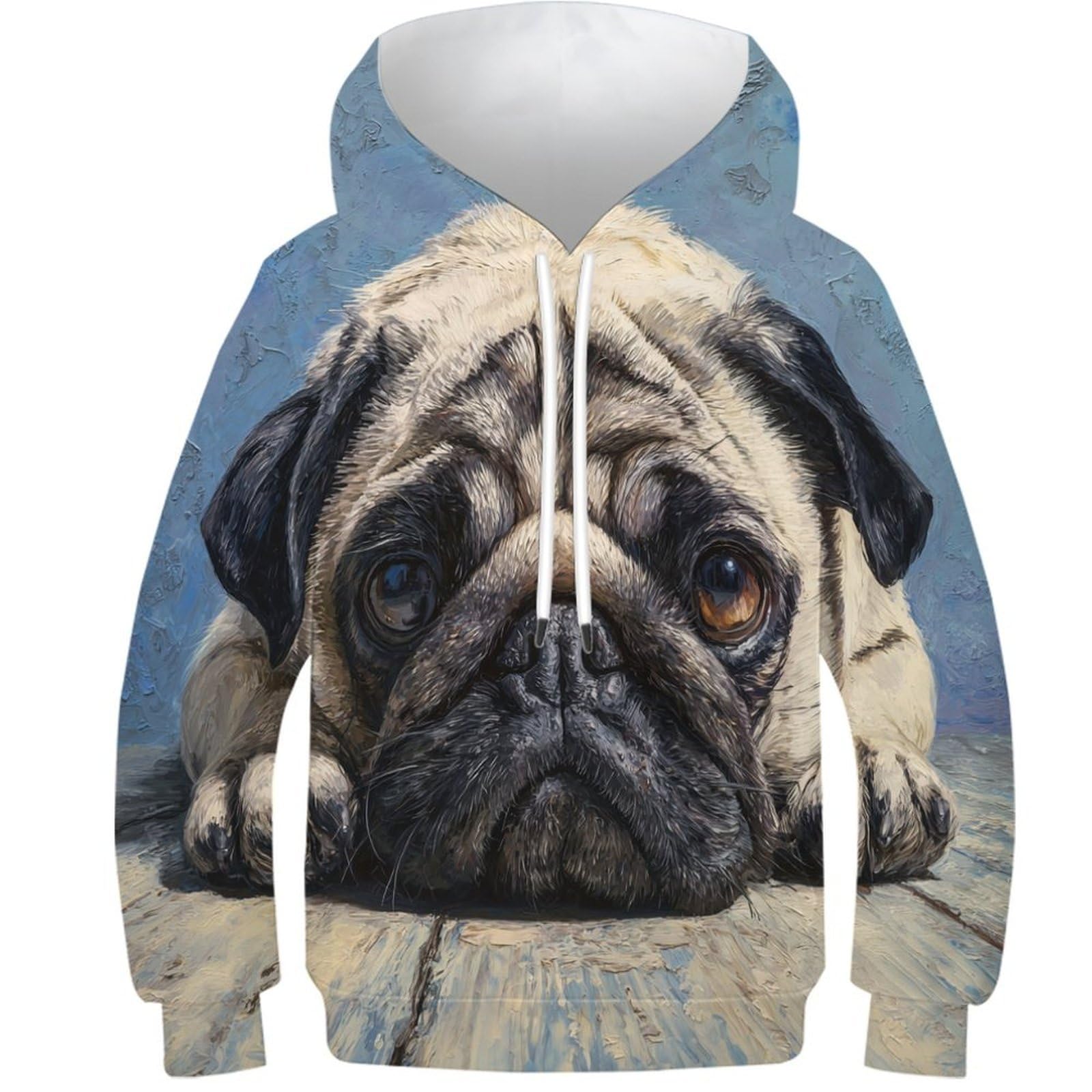 OPCALIS Boys Girls Hoodie Dog 3D Printed Pullover Jumper Long Sleeve Sweatshirt Cute with Big Pockets Athletic Casual Novelty 9-11Y