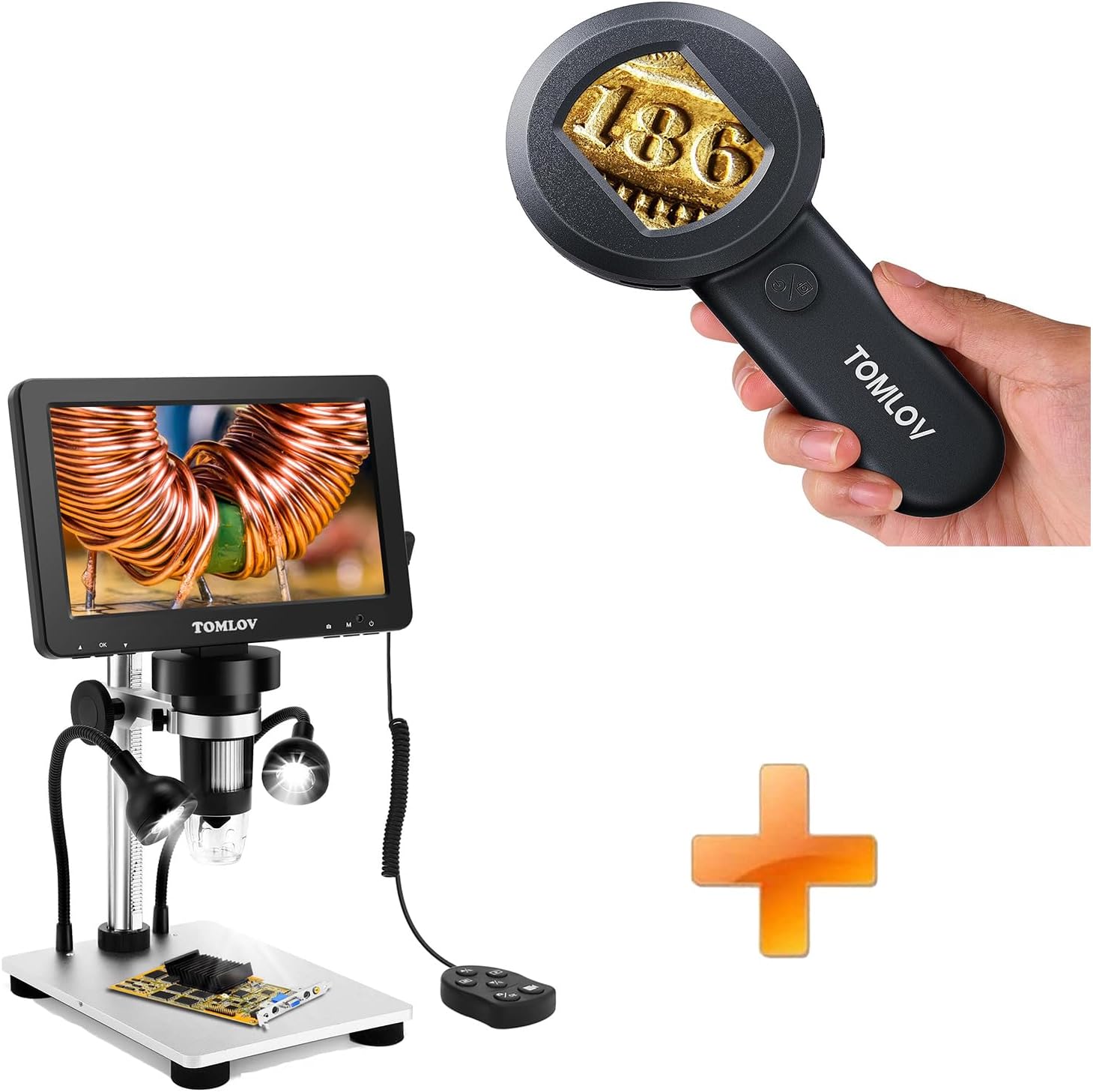 Amazon.com : TOMLOV P10 Microscope for Adults Kids, Handheld Coin ...