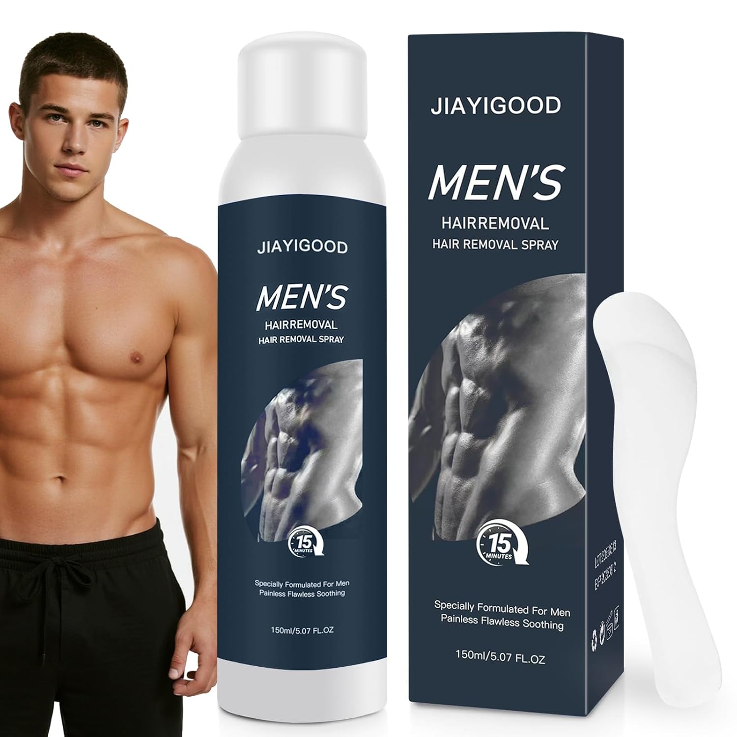 Men's Hair Removal Spray Plant Extract Soothing Depilation Spray Gentle Depilatory Cream with Plant Extracts, Soothing Formula for Armpits, Chest, Back, Legs & Body – Safe for All Skin Types
