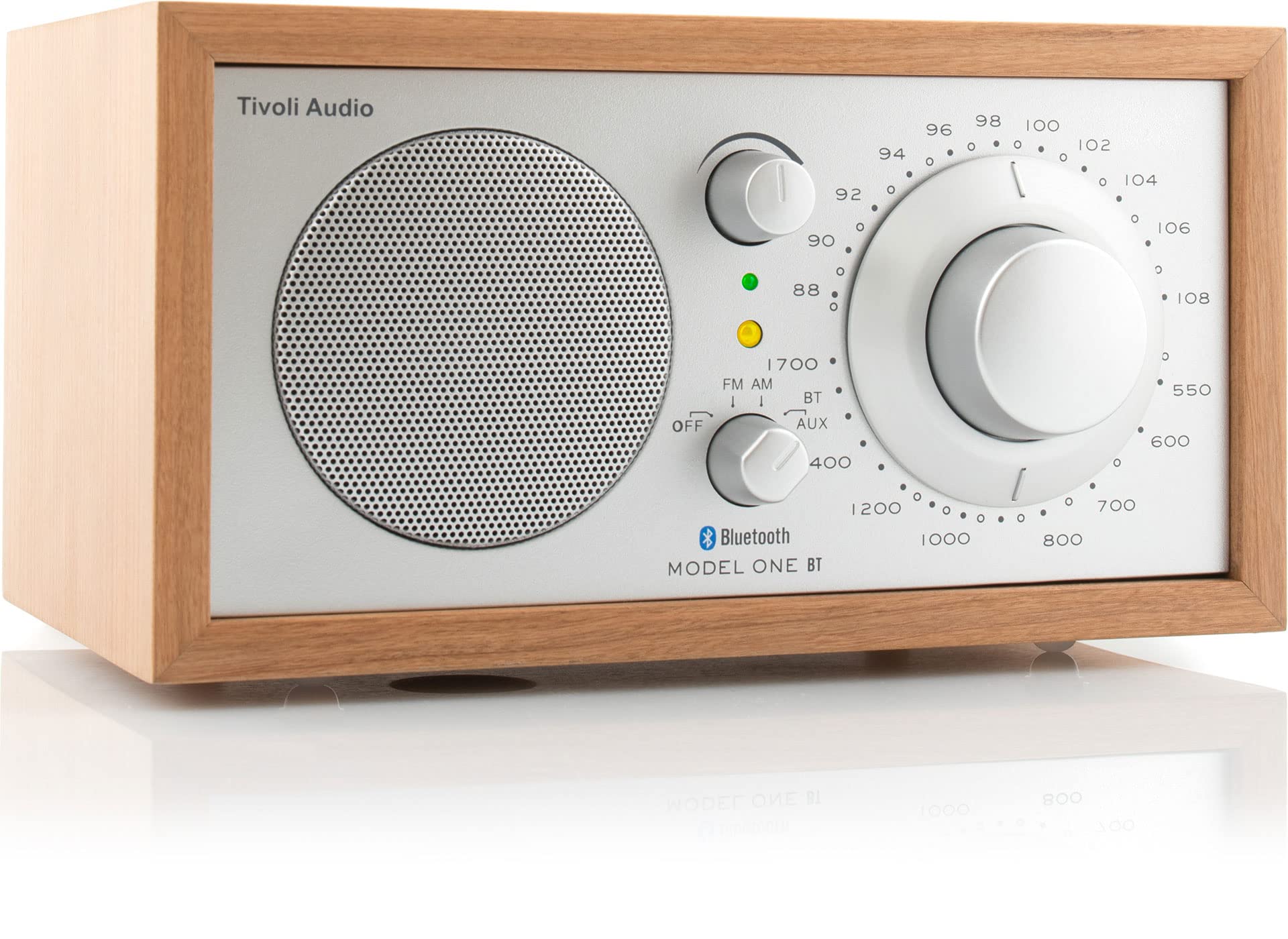 Tivoli Audio Model ONE Bluetooth - Poste Radio Vintage Retro en Bois Petite Radio Cuisine AM / FM Secteur Enceinte Bluetooth Radio - Bois Argent