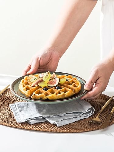 Miniatura 4 de UNICASA Platos de postre de cerámica, juego de 4 platos de ensalada, platos redondos de 8.25 pulgadas para pasta, juego de vajilla de cerámica para