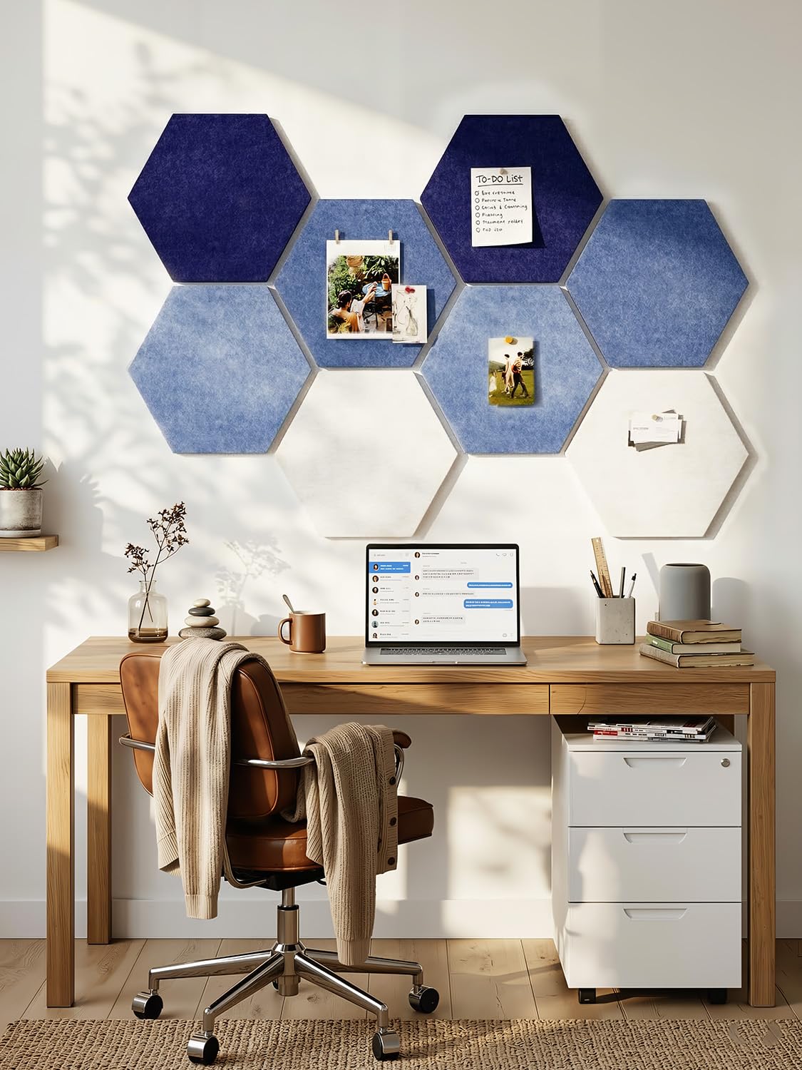 Groß Filz Pinnwand Selbstklebend Korkplatte Filzplatte mit 30 Pinnnadeln, 8 Stück Korkwand Filzboard Memotafeln Bulletin Board Memo Boards Wanddekoration für Büro Küche