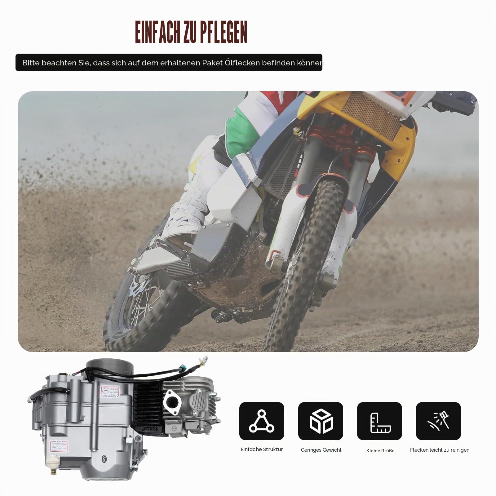 Motorrad 125ccm Dirt Bike Motor Kit, 125ccm Motor 4 Takt Motor, 6,5KW Luftgekühlter Einzylinder Motor mit CDI Zündanlage, 125cc Motor Dirt Bike Engine für Dirt Bike Pitbike CRF50 XR70 Z50