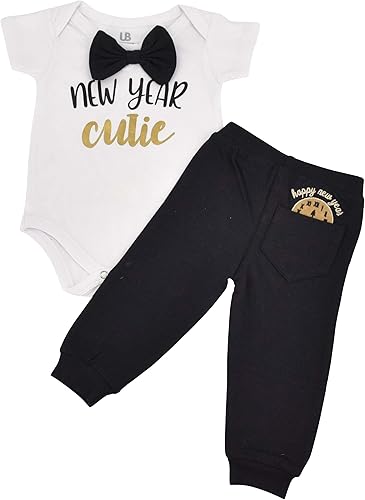 Unique Baby Boys New Year Cutie New Years Outfit Layette Set (9 Months)