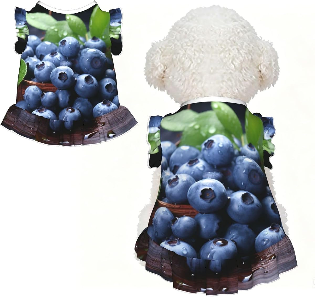 Lindo vestido para perros pequeños y niñas, vestidos sin mangas para gatos, ropa suave y transpirable para perros, vestido de verano para cachorros, deliciosos arándanos, falda para mascotas, trajes para perros, vestidos para chihuahua Yorkies