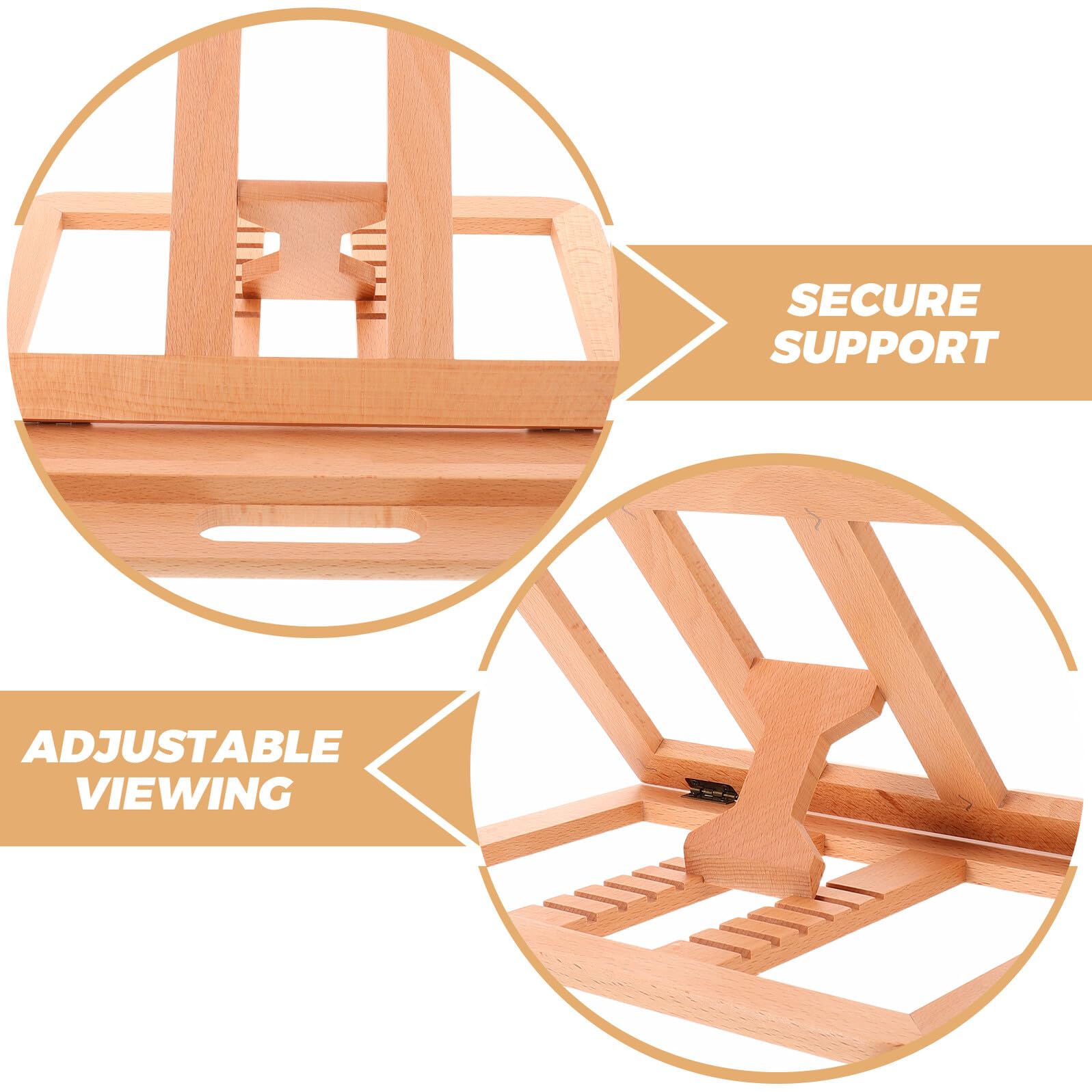Supporto da Scrivania in Legno per Laptop Ventilato Regolabile a 6 Livelli, Ergonomico Portatile per Notebook Fino a 16 Pollici, per Postazione di Lavoro, Studio e Viaggi