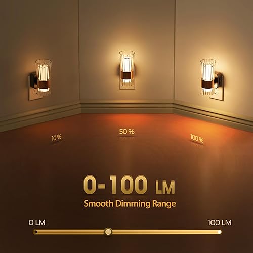 Miniatura 3 de Luz nocturna, luces nocturnas enchufables a la pared, luz nocturna LED blanca suave para niños, brillo ajustable de 0 a 100 lúmenes, sensor de