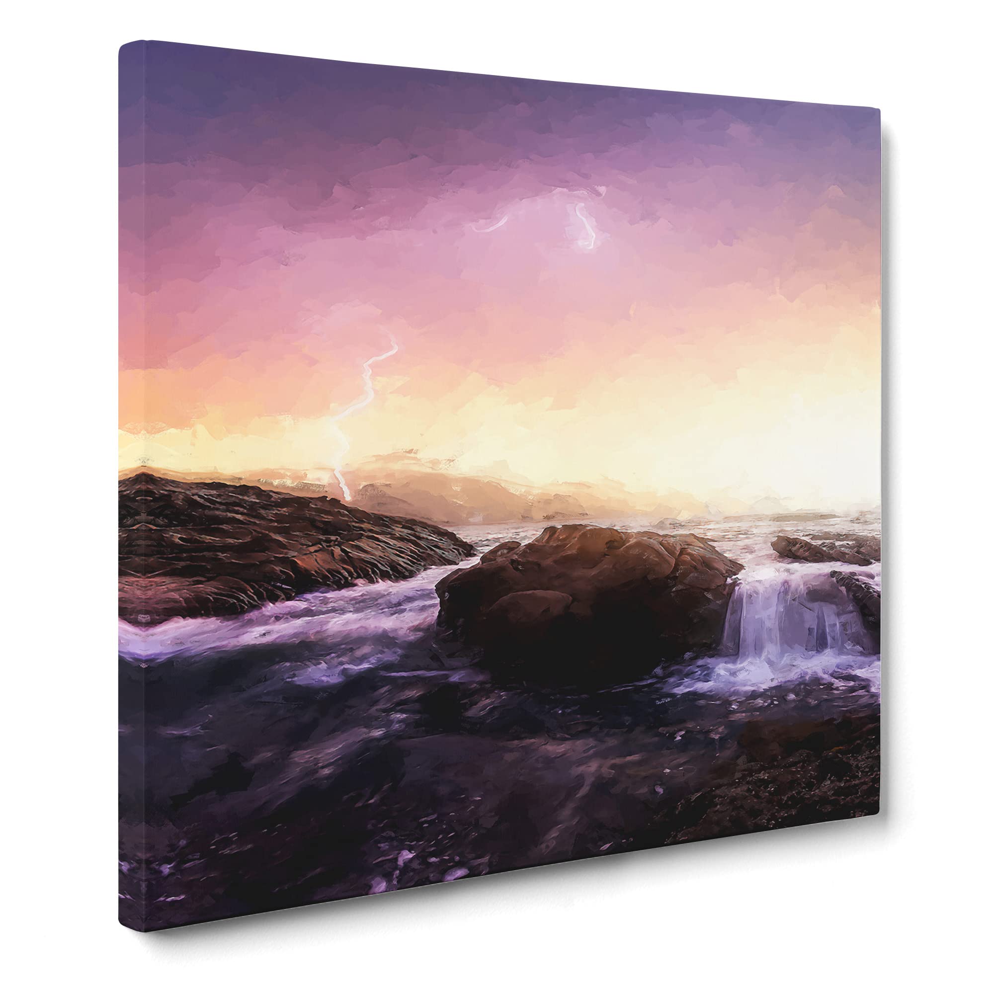 Lightening Over Laguna Beach Canvas Print, Mixed, 35L x 35W cm