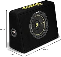 Vista 10 de KICKER TCWC104 CompC Subwoofer de 10" en carcasa de perfil delgado de 4 Ohm