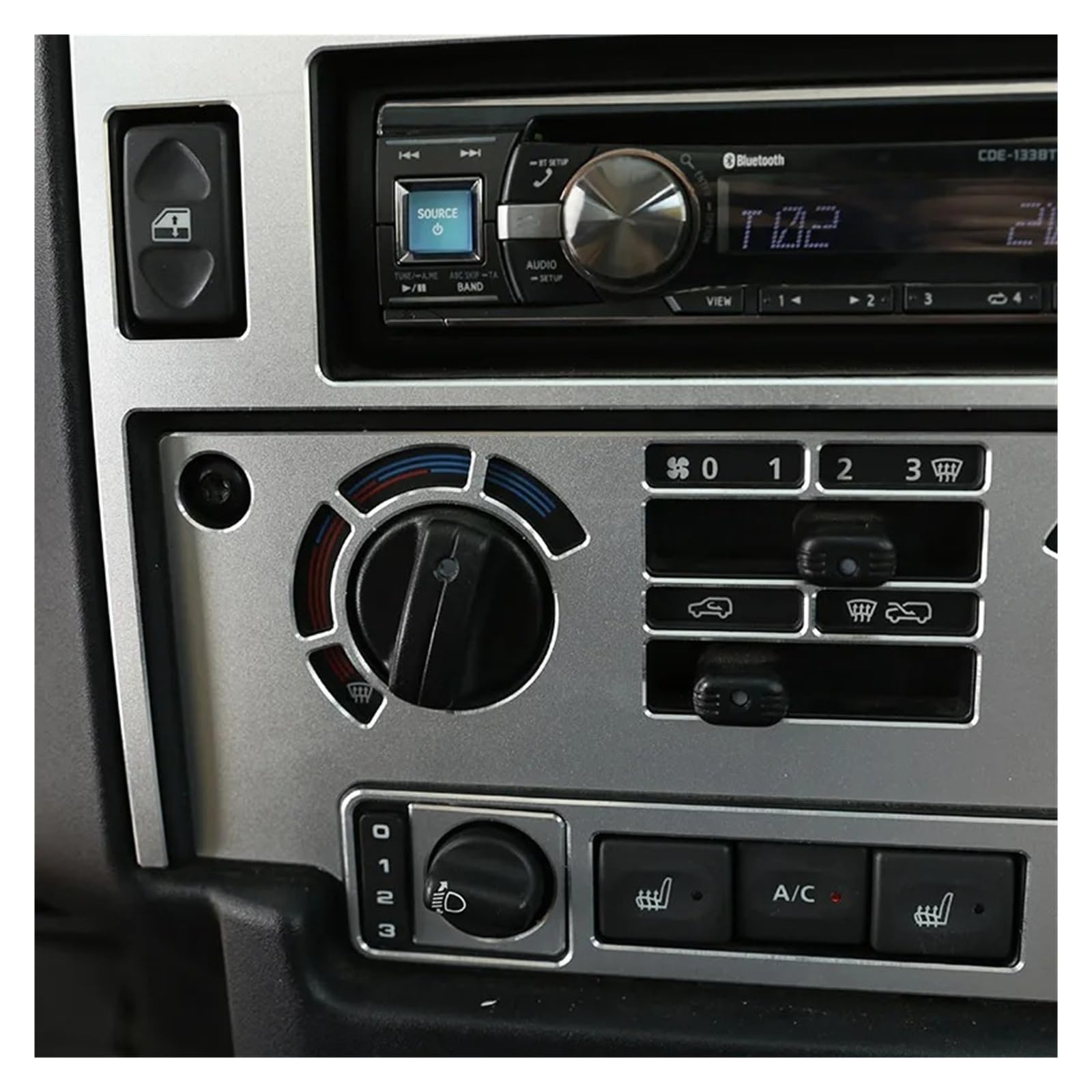 Mascherina Autoradio Cornice Stereo Autoadesivo Decorazione Pannello Controllo dell'Aria Condizionata Console Auto Lega Alluminio per Land per Rover per Defender 110 2008-2018