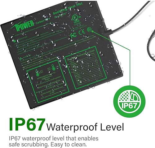 Miniatura 14 de iPower Alfombrilla térmica para plantas con controlador digital de temperatura doble, almohadilla térmica con certificación MET, 48 x 20.75