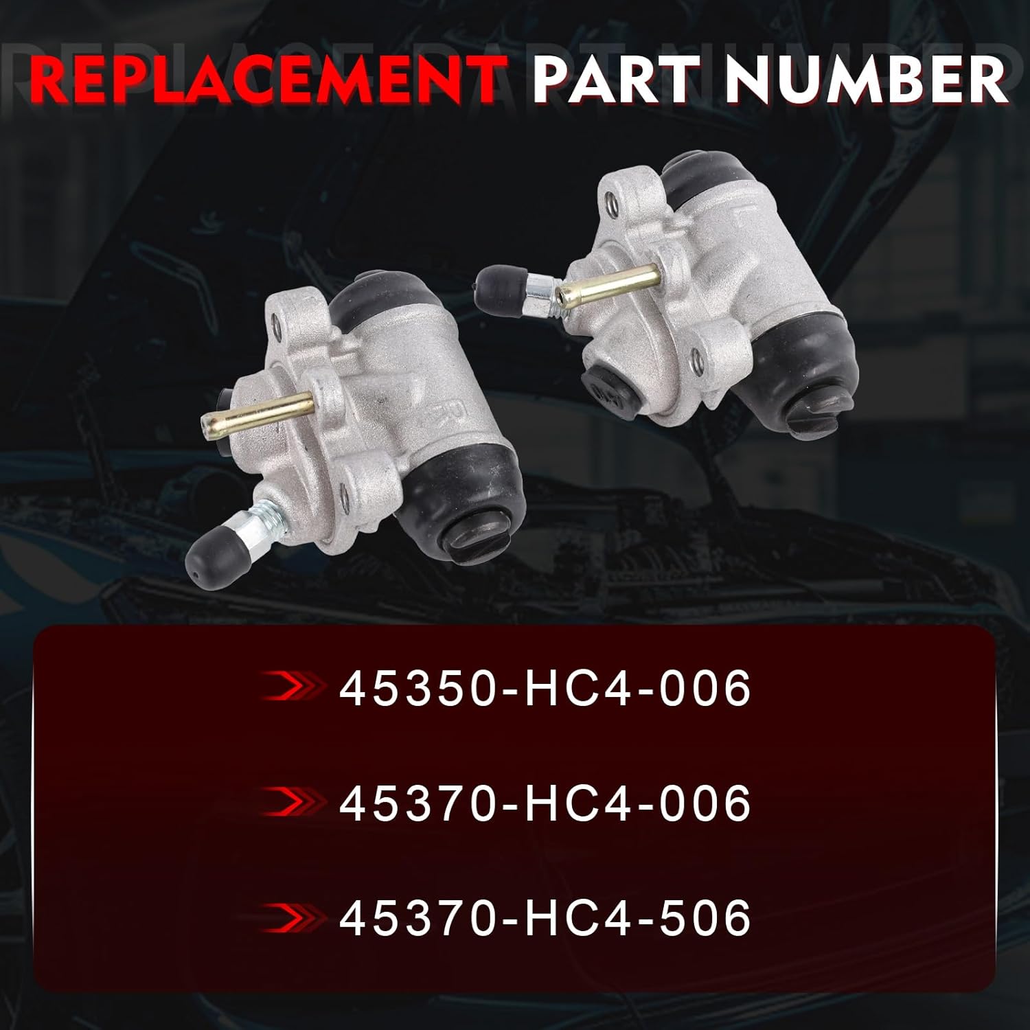 Front Brake Wheel Cylinders, Fit for 1988 1989 1990 1991 1992 Honda FourTrax 300 2x4 TRX300, Replace# 45350-HC4-006 45370-HC4-006 45370-HC4-506