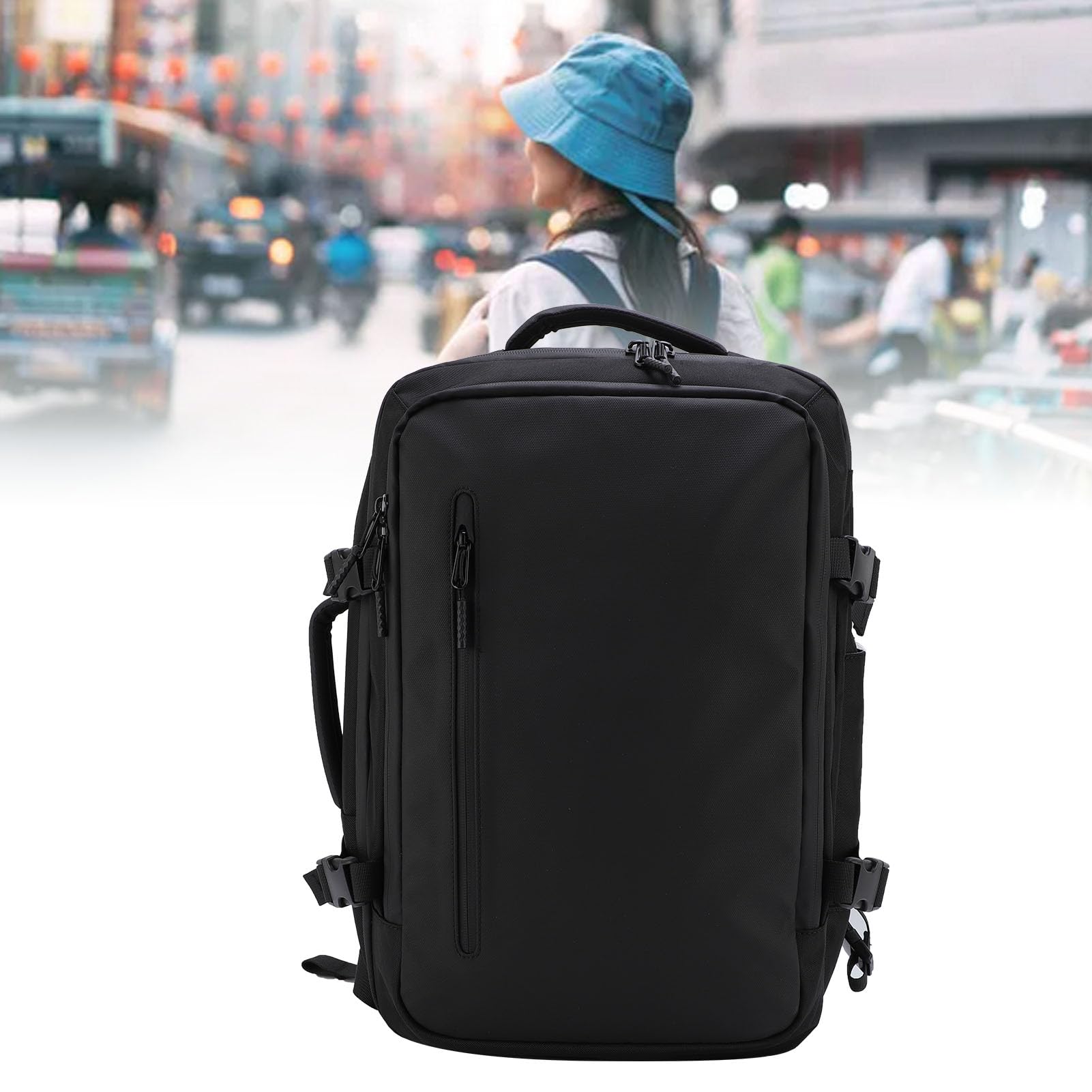 PVC Oxford -Rainfish Viopum Compression Zackpack per Viaggiatori D'affari per Laptop da 17,3 Pollici (BLACK)