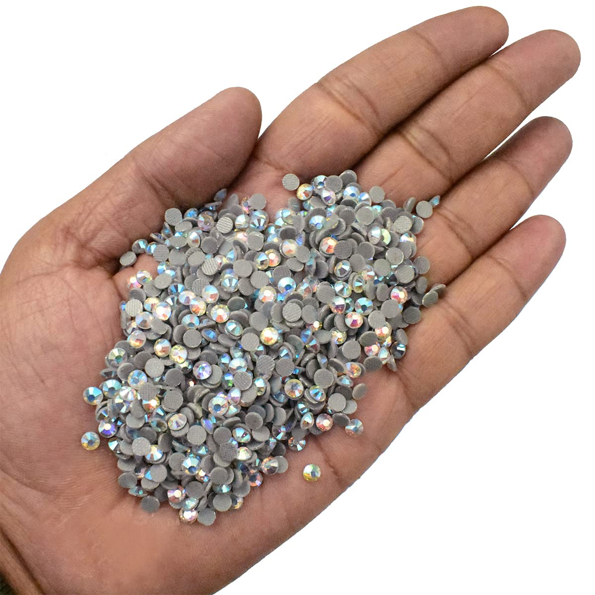 EmbroideryMaterial Round Glass Hotfix Shiny Rhinestone Crystal for Jewellery Making, Embroidery, Dress Designing, Craft, DIY, Nail Designing (Chrysolite AB Color, 3MM, SS10, 1440 Pieces)-image-41