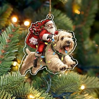 Funny Soft-Coated Wheaten Terrier Santa Ornament