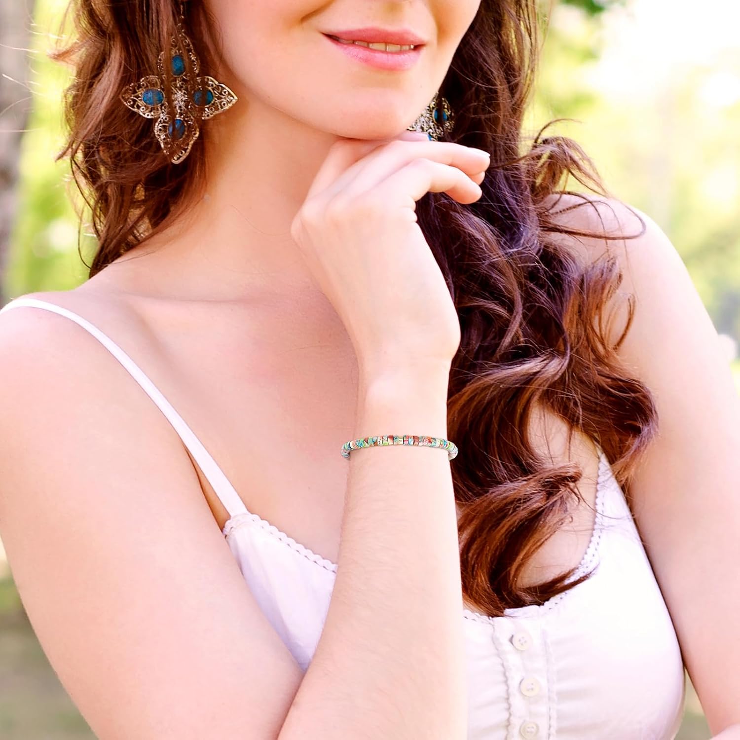 Inspirational Bracelet for Women, Life is Tough But So are You Encouragement Bracelet Natural Stone Motivational Jewelry Spiritual Thinking of You Gift Get Well Gifts for Women - Image 5