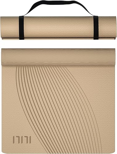 ILILI Tapete de yoga, 72 x 25 x 0.3 pulgadas, antideslizante, tapete de ejercicio de elastómero termoplástico, inodoro y resistente al desgarro, con