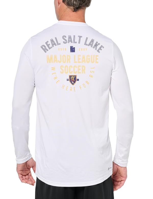 adidas Men's Real Salt Lake Local Stoic Long Sleeve Pre-game T-shirt, White, 3X-Large by adidas - Used condition - Image 3