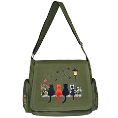 VODIU Personalized Pattern Messenger Bag Cute Canvas Crossbody Bags for Women Men Shoulder Handbags Hobo Purses with Pockets