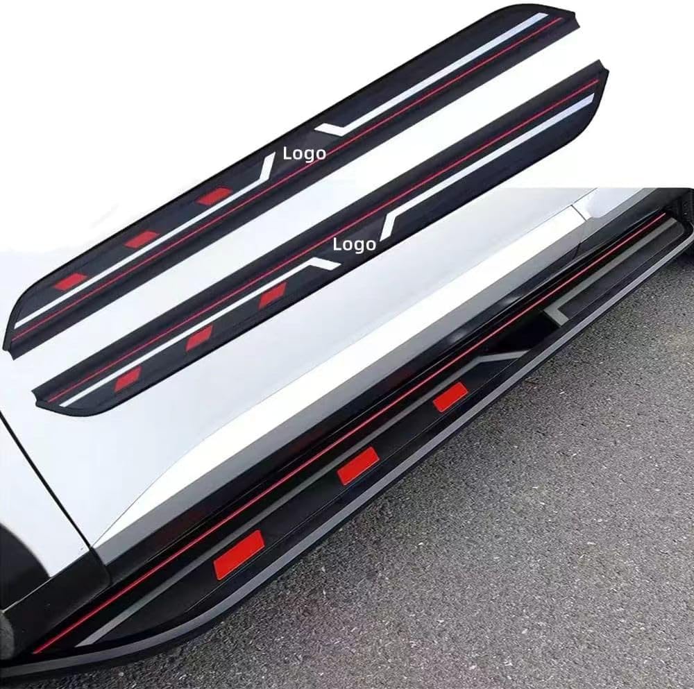 2Pcs Aluminum Fits for Honda Ridgeline 2017-2023 2024 2025 Fixed Door Side Step Pedal Nerf Bar Running Board Pedals with Brackets (Red)