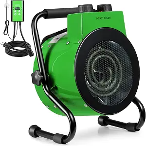 OVRYVHNX Greenhouse Heater with Thermostat, 1500W, Green