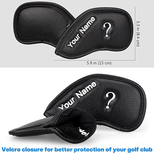 Miniatura 5 de CRAFTSMAN GOLF 12 piezas o 1 pieza de fundas protectoras de cuero sintético para cabezas de palos de golf, compatibles con todas las marcas