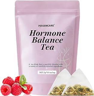 Hormone Balance Tea for Women with Organic Spearmint & Red Raspberry Leaf | Natural Herbal Tea for Hormonal Support, PCOS Relief & Menstrual Cycle Comfort | Caffeine-Free, Natural Herbal Tea, Tea Bags