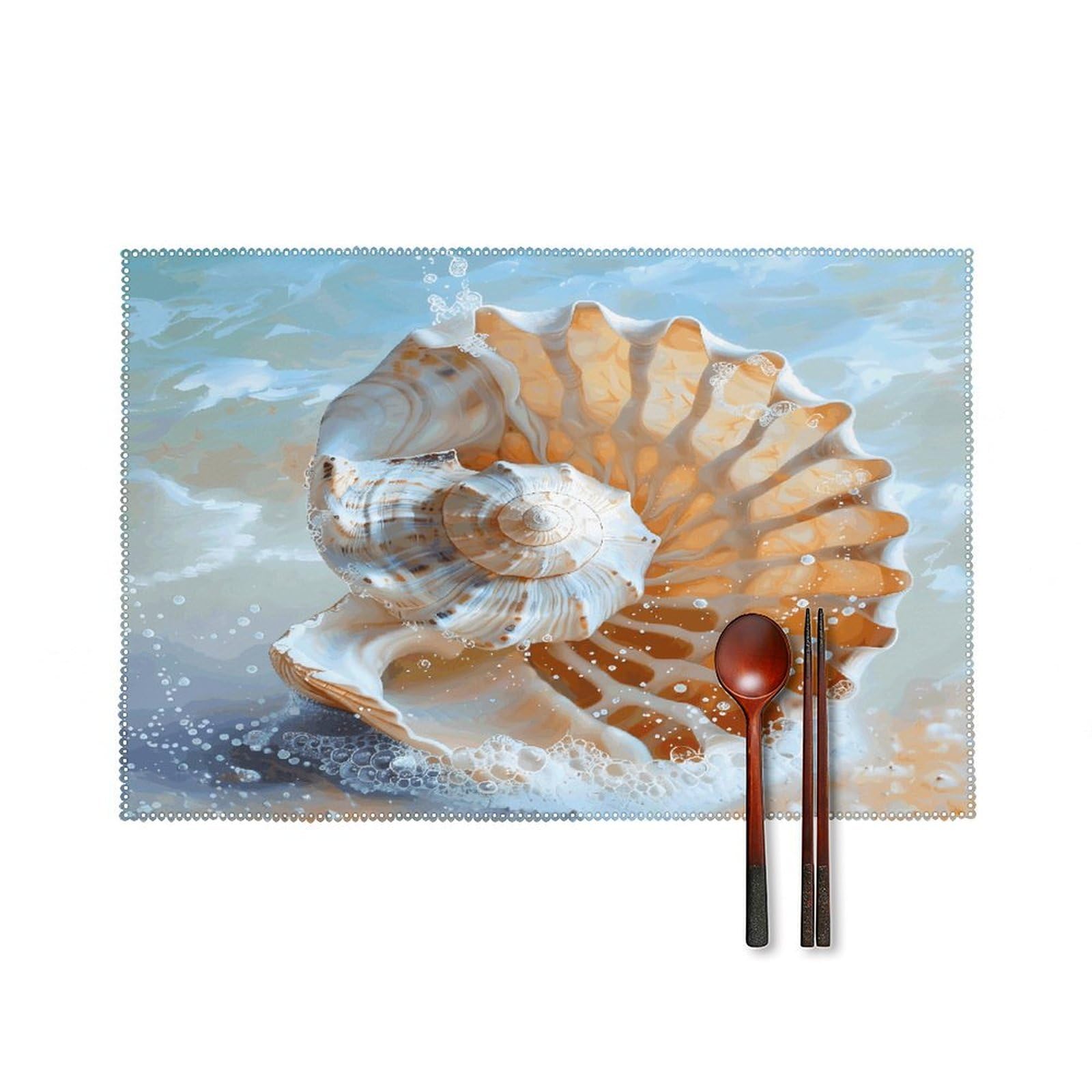 Fodpand Style Ocean Seashell Placemats Set Of 4 Place Mats Table Mats