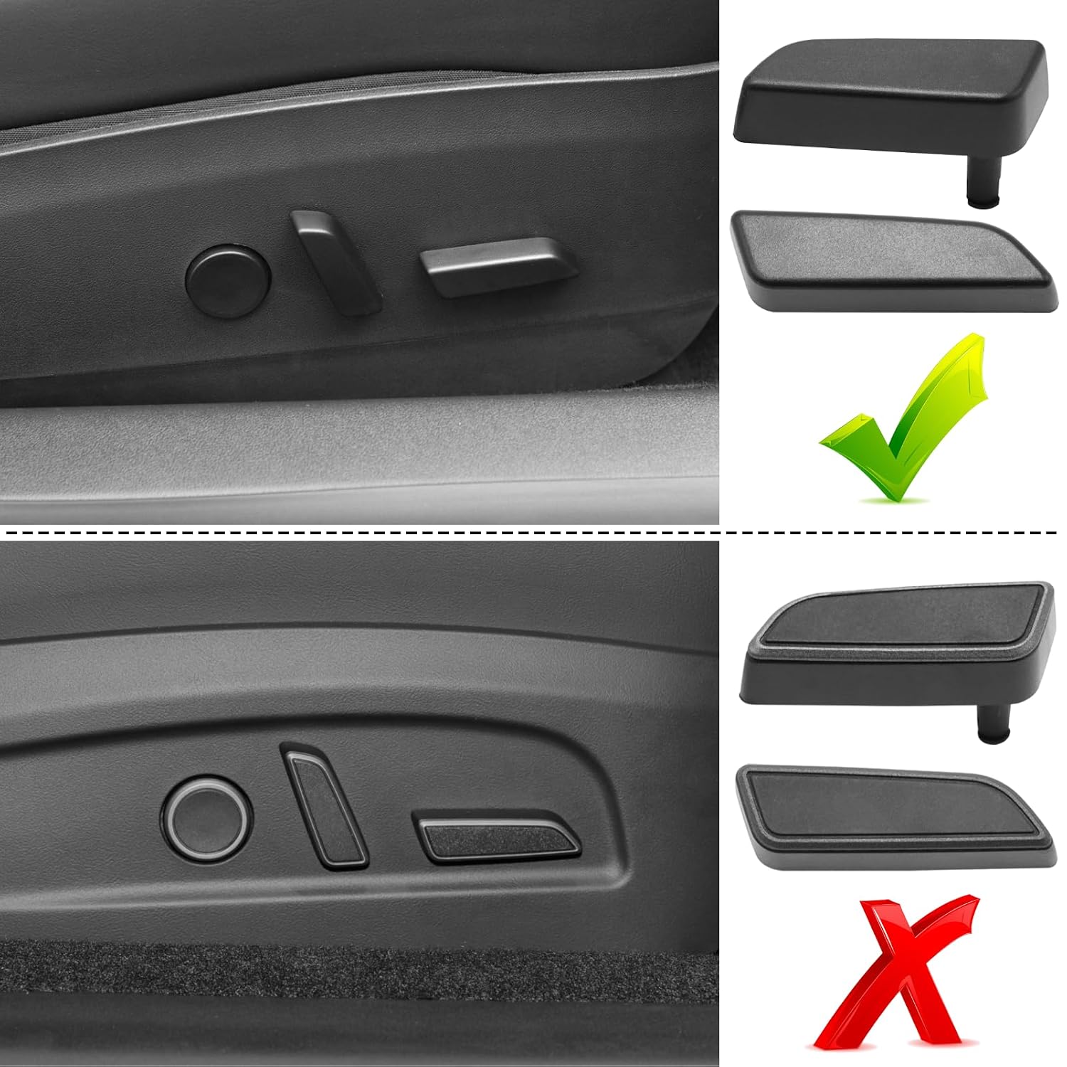 Jaronx Compatible with Tesla Model 3/Y Seat Adjustment Button 2017 2018 2019 2020,Passenger Seat Adjuster Switch Cushion Forward & Backrest Button Cover for Tesla Model 3 Y 1098842-00-D 1098843-00-E