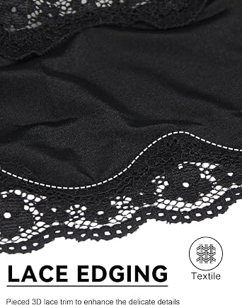 ohyeah Women Lace Trim Hipster Bikini Panties Boyshorts Cheeky Underwear