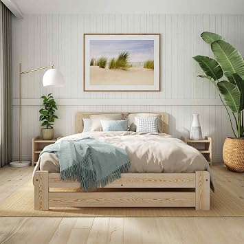 Single Bed Frame 3ft, F1 Solid Wooden, Sturdy Slats, Easy Assembly