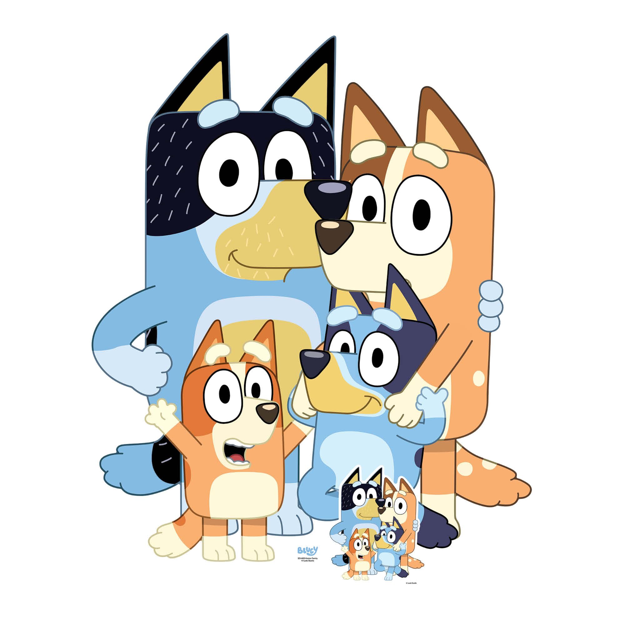 Heeler Family Group Cardboard Cutout Official Bluey Standee with Free Mini
