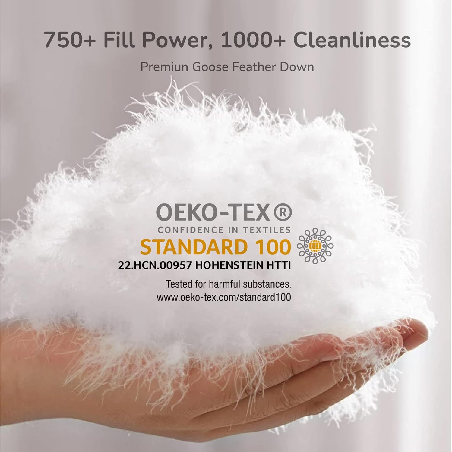 Homyrium Pinch Pleat Goose Feathers Down Comforter Queen Size All Season Medium Warmth 750+ Fill Power Grey Fluffy Ultra-Soft Duvet Insert with Corner Tabs (90x90, 48 Oz) : Home & Kitchen