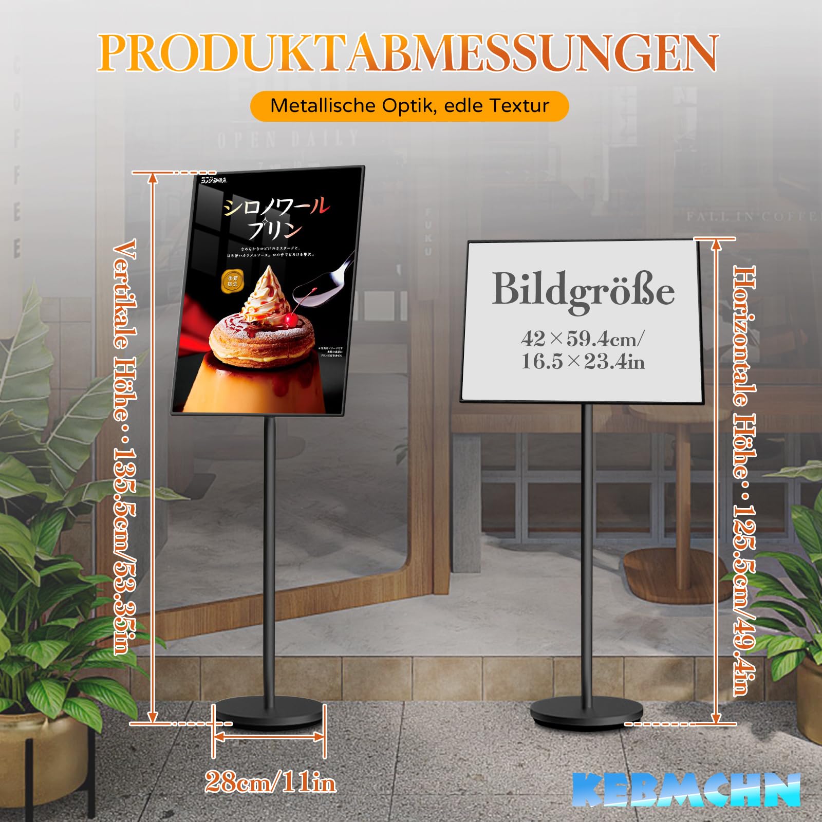A2 Aufsteller| Plakatständer | Informationsständer |Schwerlast Präsentationsständer Menü Ständer Kundenstopper Werbeständer Schildhalter Flipchart Ständer(Schwarz）