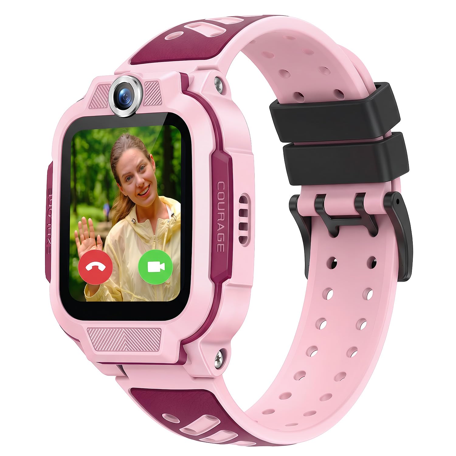 imoo Z3 Rose Montre Connectée Enfant 4G avec Carte SIM : Traceur GPS Enfant Précis, Appels Vidéo HD, SOS, Étanche IP68 et Mode Classe - Smartwatch Enfant Fille Garçon