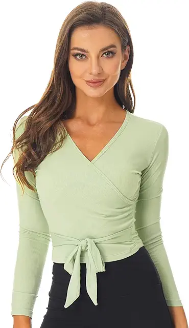 Women's Yoga Wrap Top - Long Sleeve Dance Jacket for Ballet & Gymnastics