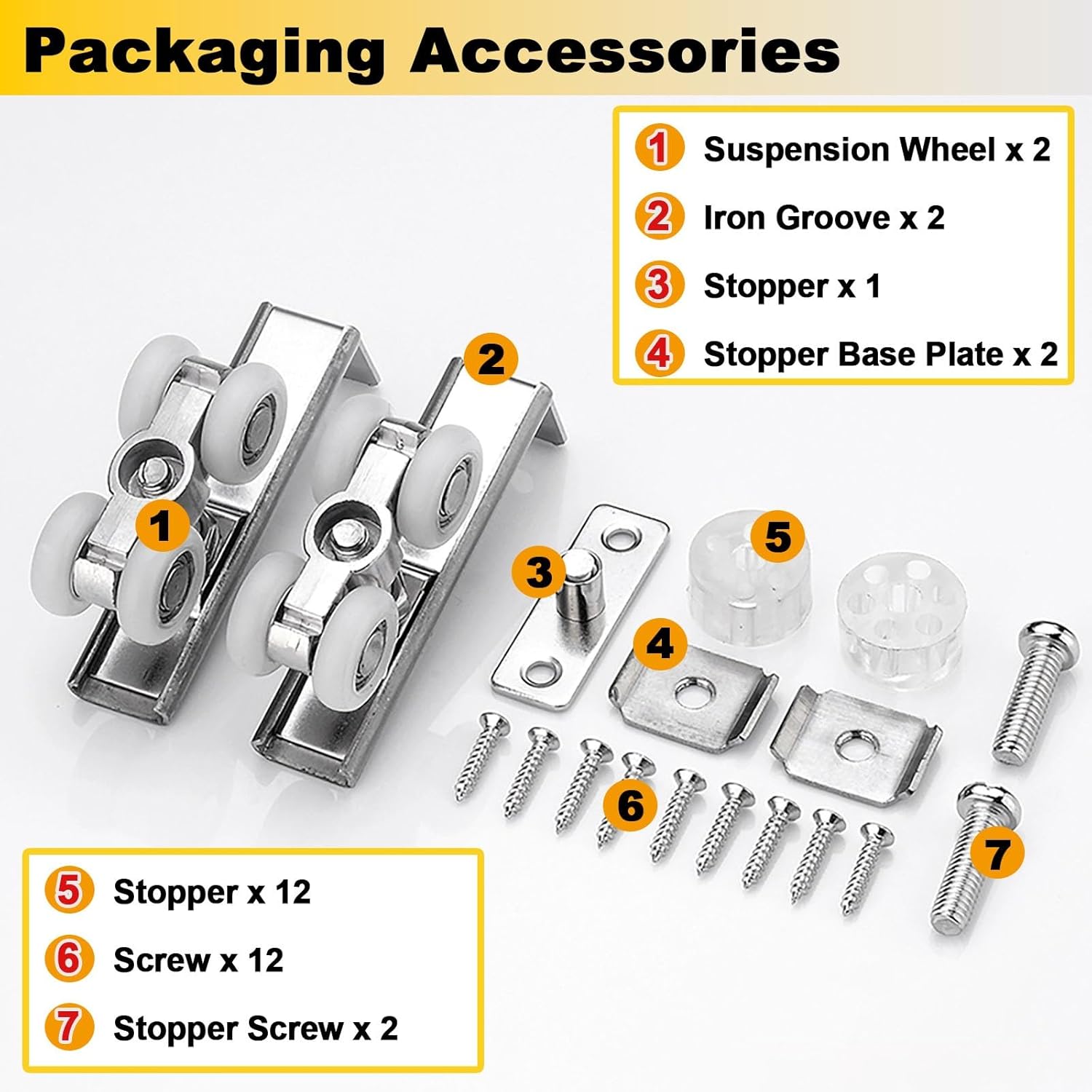 Sliding Door Hardware Kit for Single Double Gate, Interior Outdoors Top Mount Aluminum Door Rail, Replacement Pocket Door Track and Rollers(Single-Track,370cm/12.1ft)
