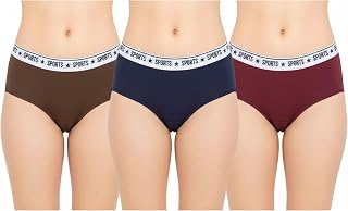 AQUAZZURA Exclusive 100% Pure Cotton Stretchable Panties for Women - Soft Breathable Mid-Rise Antibacterial Cotton Blend Innerwear with Stylish Hipster Panty