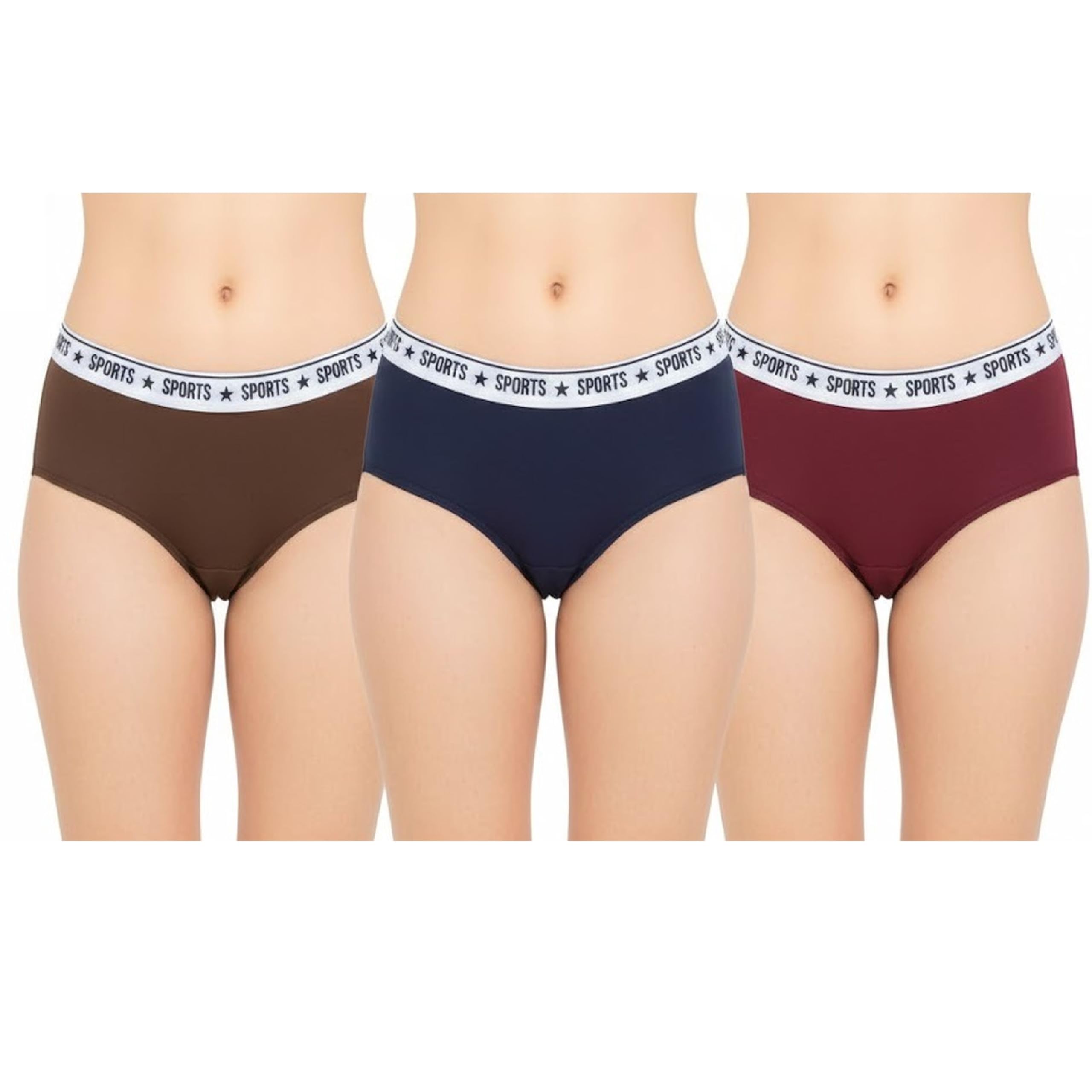 Exclusive 100% Pure Cotton Stretchable Panties for Women - Soft Breathable Mid-Rise Antibacterial Cotton Blend Innerwear with Stylish Hipster Panty