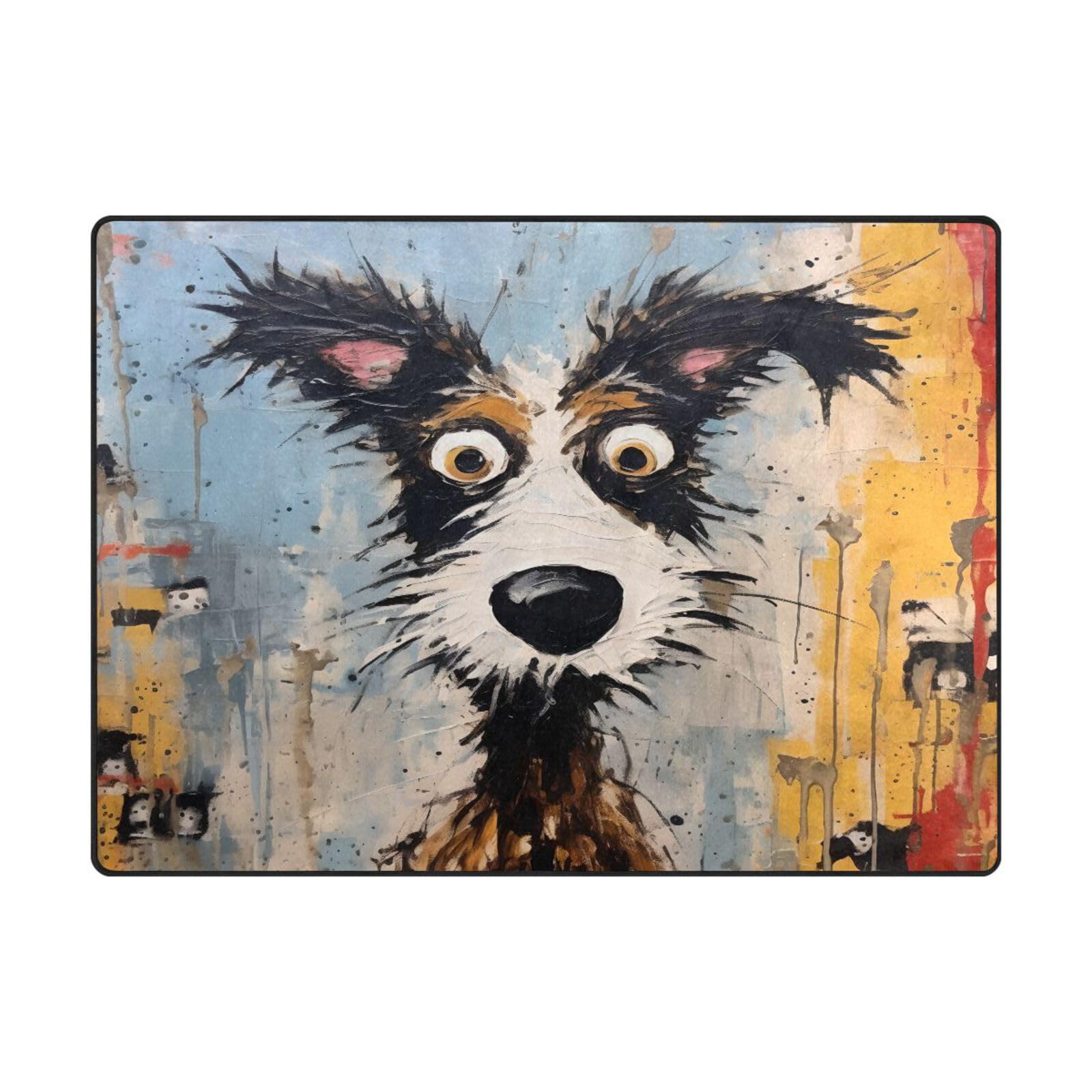 Grand tapis de sol 203x147 cm salon et chambre grand tapis contemporain avec motif chiot mignon