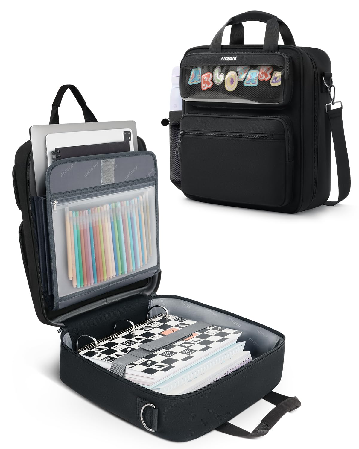 Zipper Binder 3 Ring with Ita Window, 3 Inch Binder with Zipper D