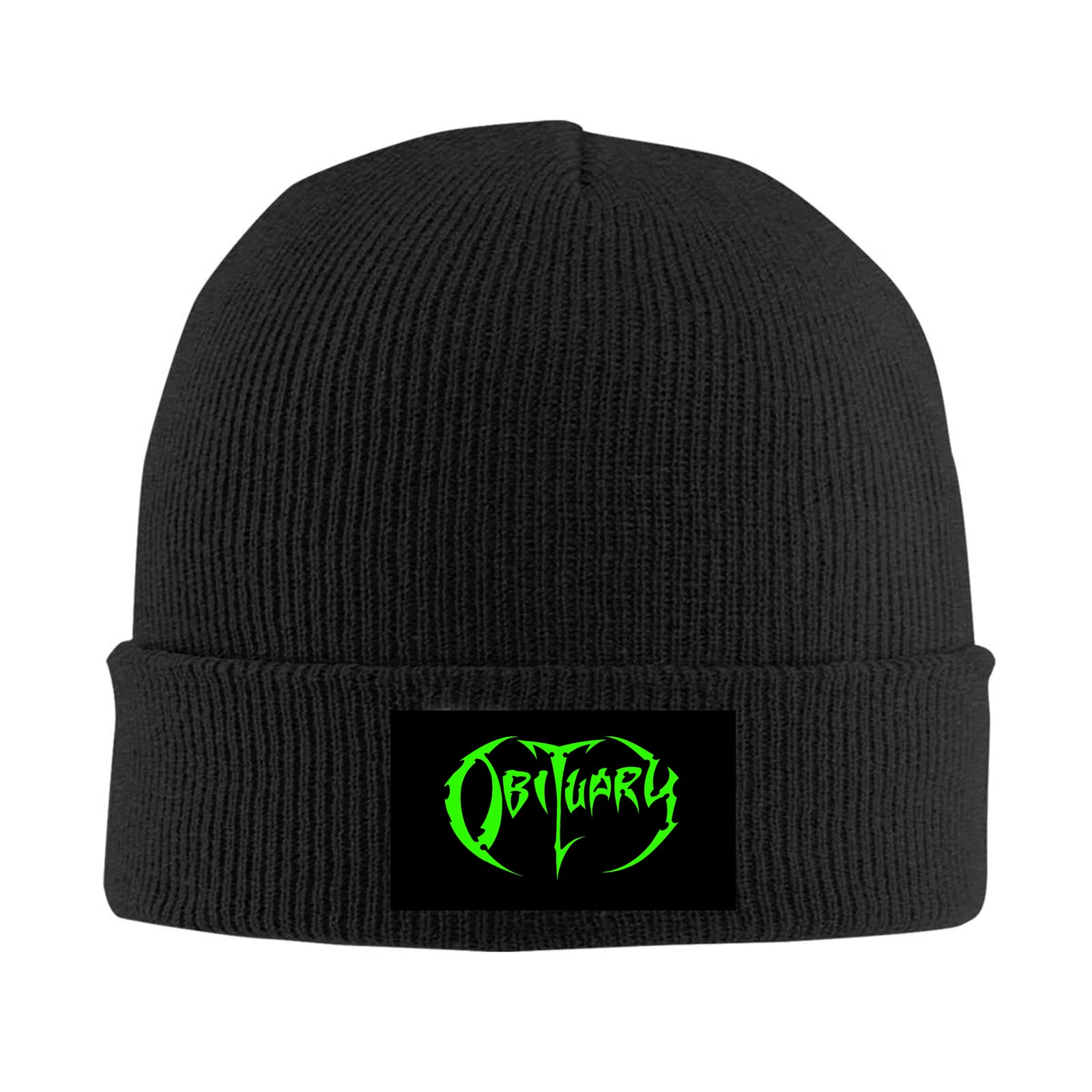 kenwozi Obituary Band Unisex Winter Knit Cap Knitted Woolen Hat Cap Beanie Cap Black