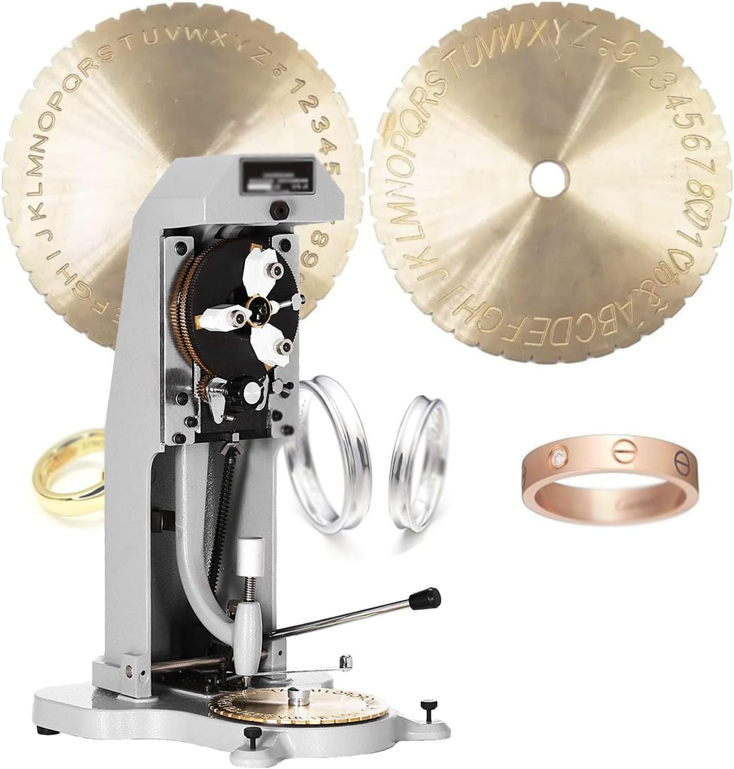 ZHJOPP Inside Ring Engraver Double Sided Dial Stamper 1.5mm-2.0mm Character Letter Block Machine for Rings Inner Engraving