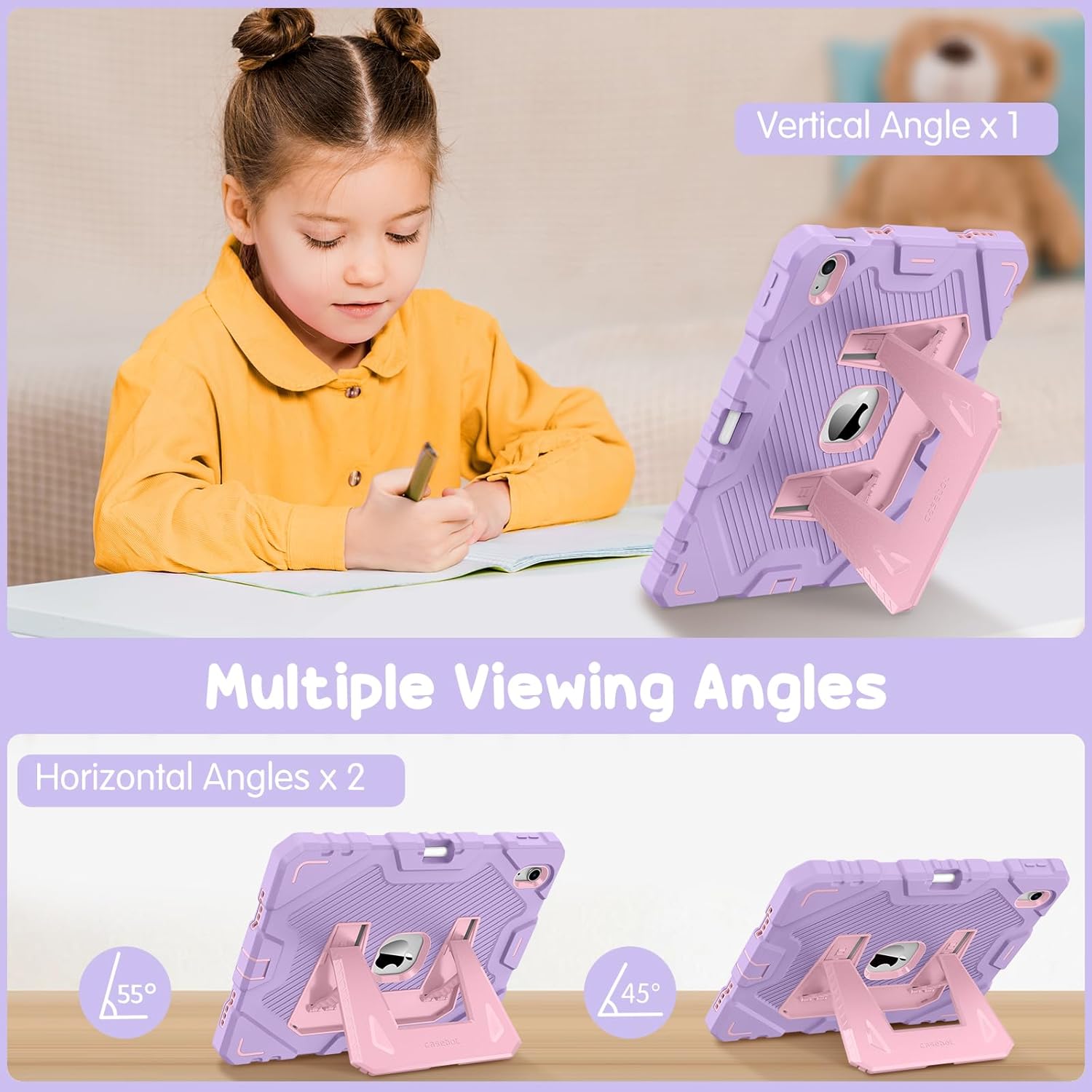Fintie Kids Friendly Case for iPad (A16) 11th Generation 11 Inch (2025), iPad 10th Generation 10.9 Inch (2022), Fully-Body Rugged Heavy Duty Shockproof Protective Case with Kickstand, Purple - Image 4