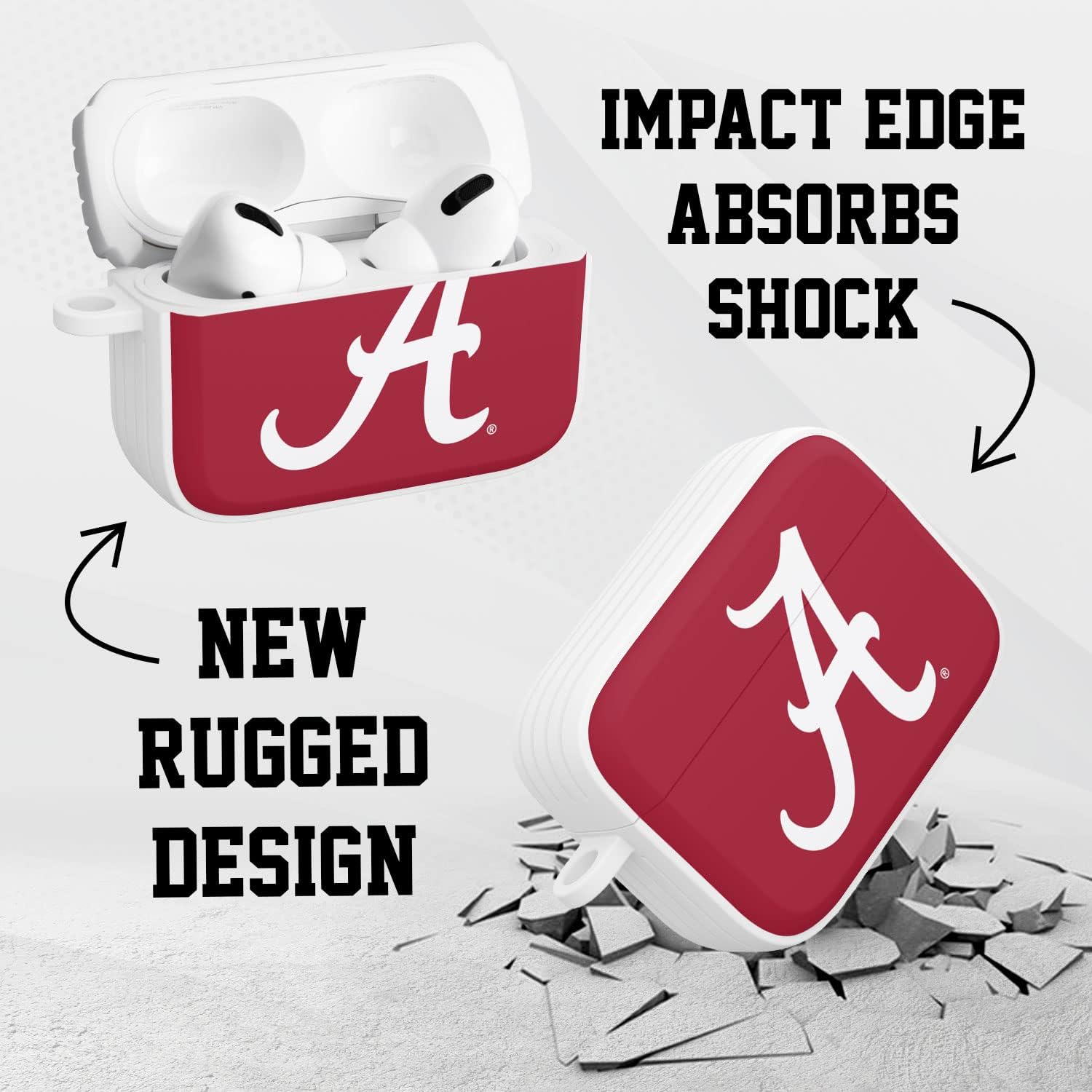 Affinity Bands Alabama Crimson Tide HDX Case Cover Compatible with Apple AirPods Pro 1 & 2 (Classic)