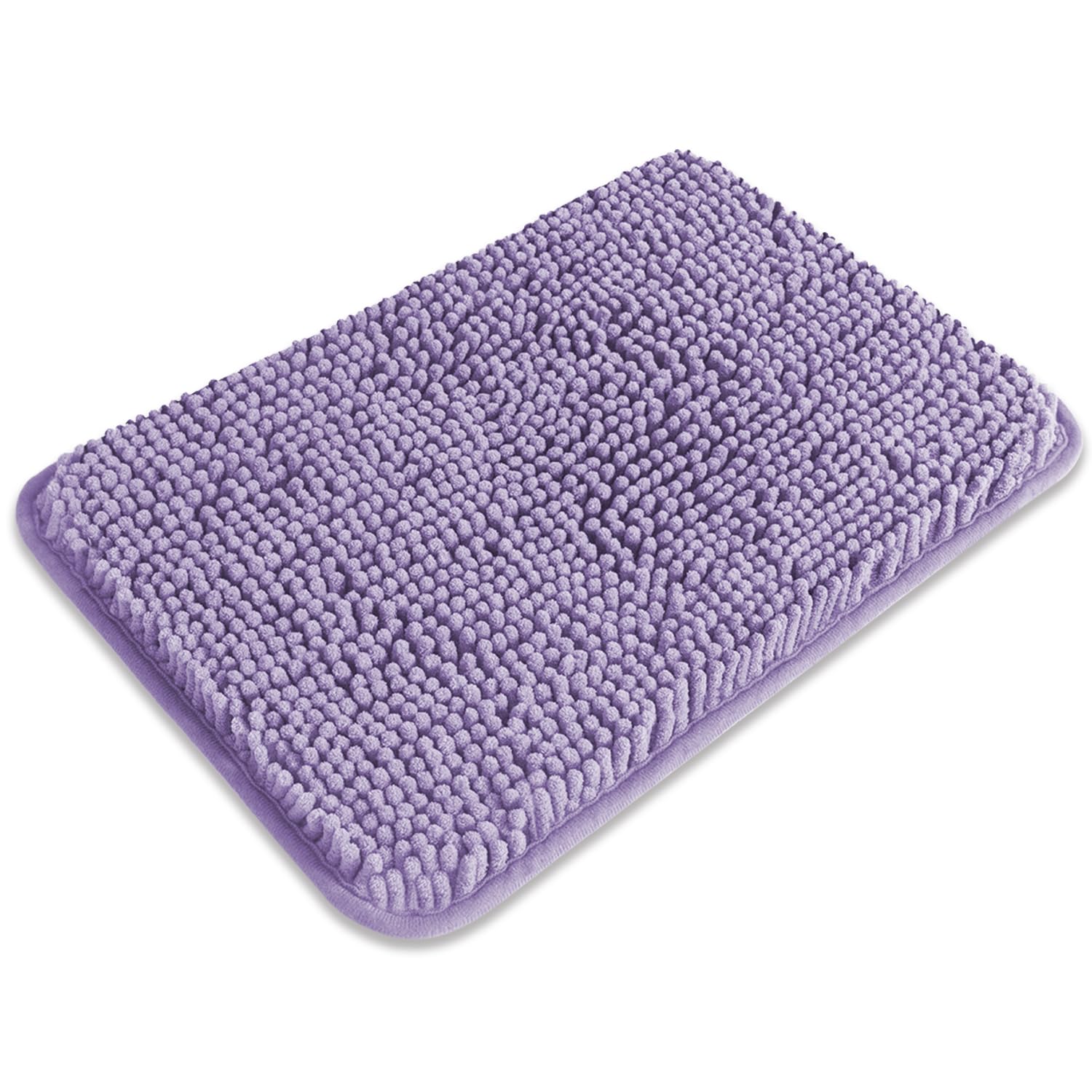 PureSwan Small Bathroom Rug 12"x18" – Washable and Absorbent Bath Mat, Non Slip, Thick Soft Chenille Bath Rugs for Bathroom, Shower, Sink, Dog mat(Lavender)