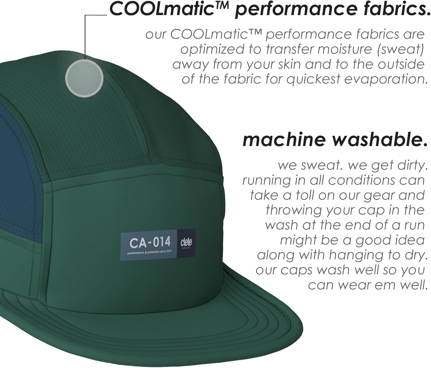 Ciele Athletics GOCap Since - Premium Washable Moisture Wicking Hat with Sun Protection - 5-Panel Running Hat