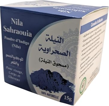 2 x Gift Boxed 15g Jar Moroccan Indigo Poudre de Nila Sahraouia Jar Box Ridouane